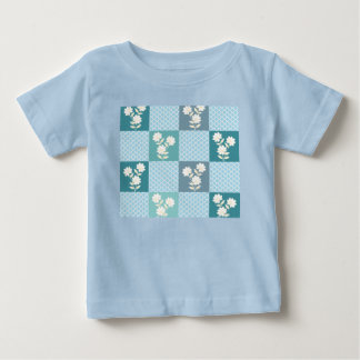 Elegant Floral Chequerboard Seamless Pattern in So Baby T-Shirt