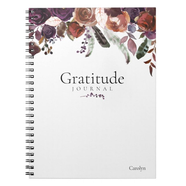 Elegant Floral Chic Girly Gratitude Journal (Front)