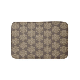Elegant floral chic gold damask pattern  bath mat