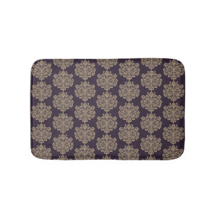 Elegant floral chic gold damask pattern bath mat