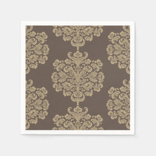 Elegant floral chic gold damask pattern napkin
