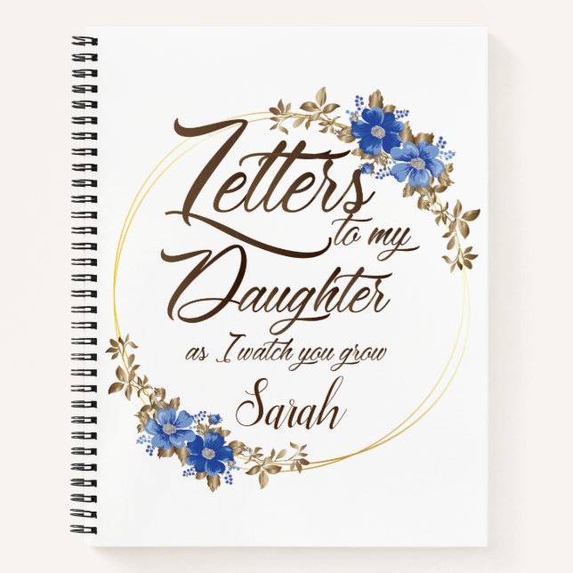 Elegant Floral chic Letters design Notebook (Front)