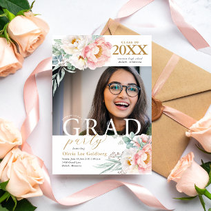 Elegant Floral Class of 2023 Grad Party Invitation