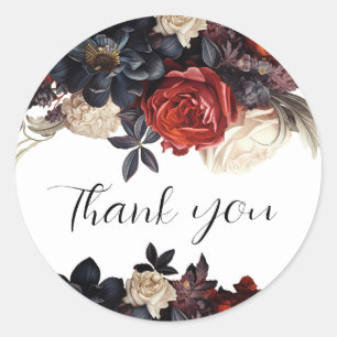 Elegant Floral Classic Round Sticker