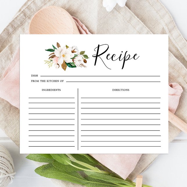 Elegant Floral Cooking Recipe Cards (Creator Uploaded)