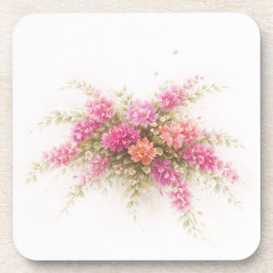 Elegant Floral Corner Weeding Napkin Coaster