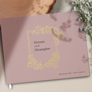 Elegant Floral Crest Classic Botanical Wedding Guest Book