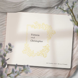 Elegant Floral Crest Classic Botanical Wedding Guest Book