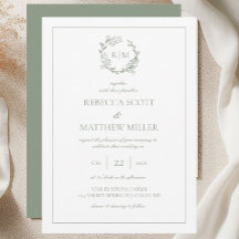 Elegant Floral Crest Monogram Wedding