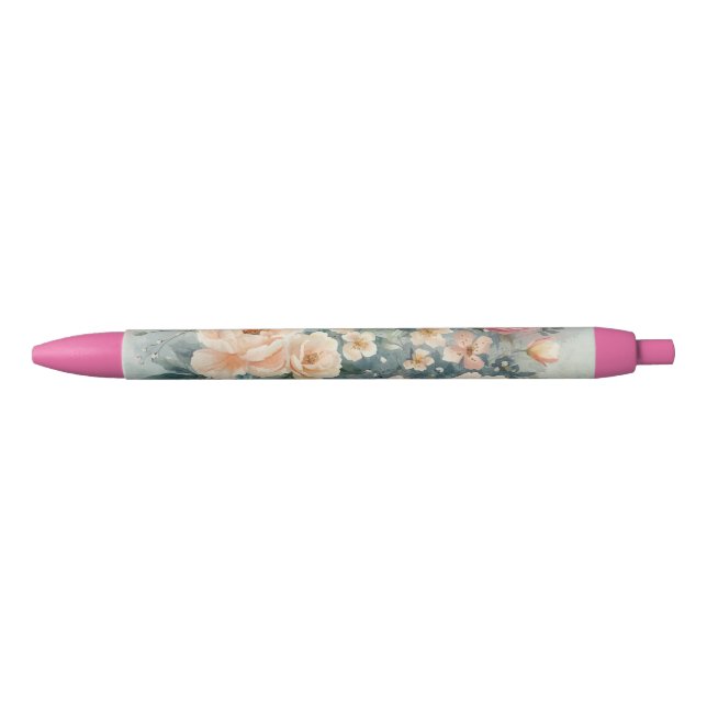 Elegant Floral Custom Design Ballpoint Pen (Front)