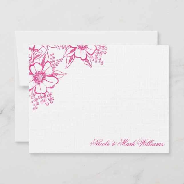 Elegant Floral Custom Flat Thank You Cards (Front)