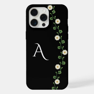 Elegant Floral Daisy Monogram iPhone 15 Pro Max Case