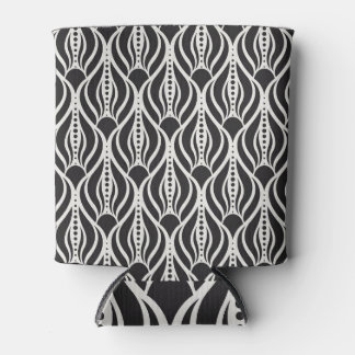 Elegant floral damask, art nouveau seamless patter can cooler