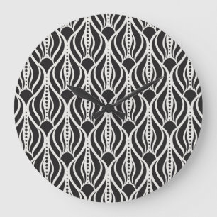 Elegant floral damask, art nouveau seamless patter large clock