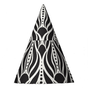 Elegant floral damask, art nouveau seamless patter party hat