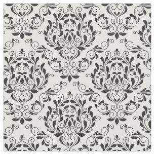 Elegant Floral Damask Fabric