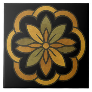 Elegant Floral Decor Ceramic Tile