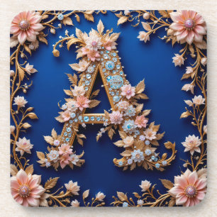 Elegant Floral Decor with Golden Accents Coaster