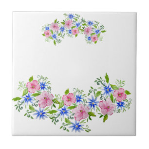 Elegant floral decoration pattern ceramic tile