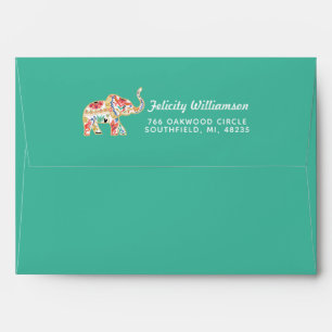 Elegant Floral Decorative Ornate Mandala Elephant Envelope