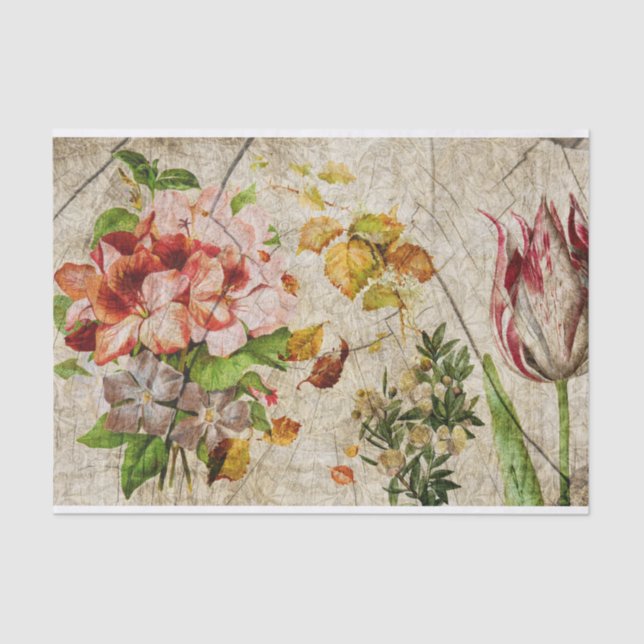 Elegant Floral Decoupage Tissue Paper (Front)