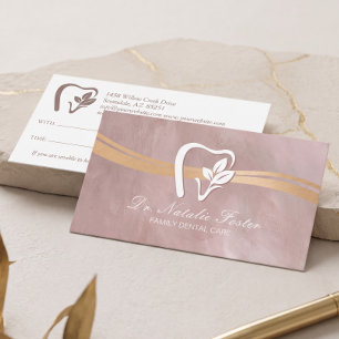 Elegant Floral Dental Tooth Dentist Practice Appointment Card