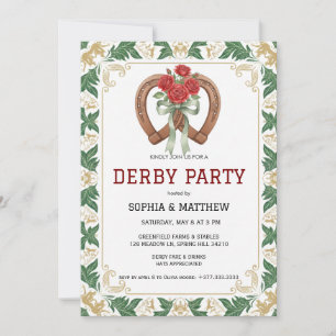 Elegant Floral Derby Party Invitation