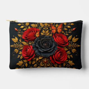 Elegant Floral Design Accessory Pouch