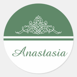 Elegant floral design classic round sticker