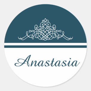Elegant floral design classic round sticker
