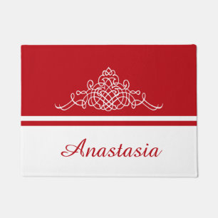 Elegant floral design doormat