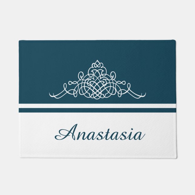 Elegant floral design doormat (Front)