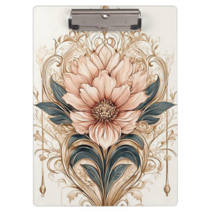 Elegant Floral Design Featuring Ornate Patterns Clipboard