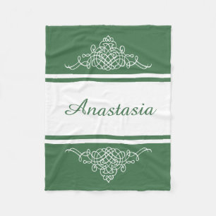 Elegant floral design fleece blanket