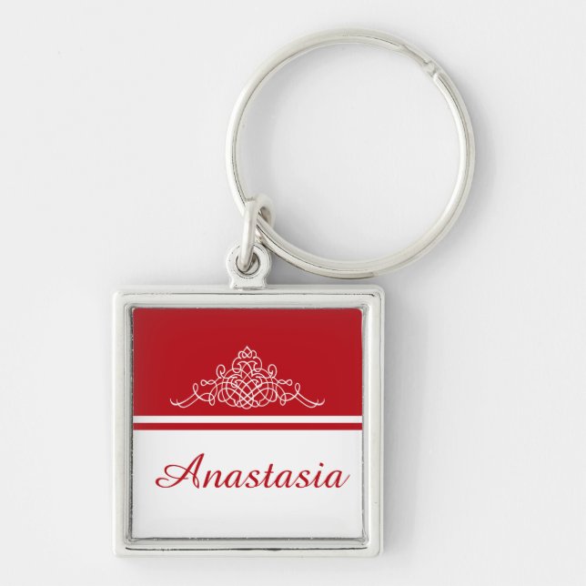 Elegant floral design key ring (Front)
