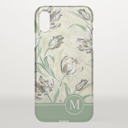 Elegant Floral Design Monogram | iPhone X Case