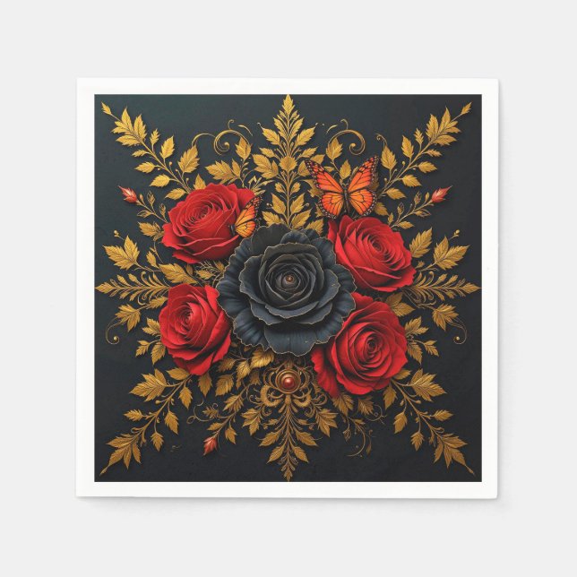 Elegant Floral Design Napkin (Front)