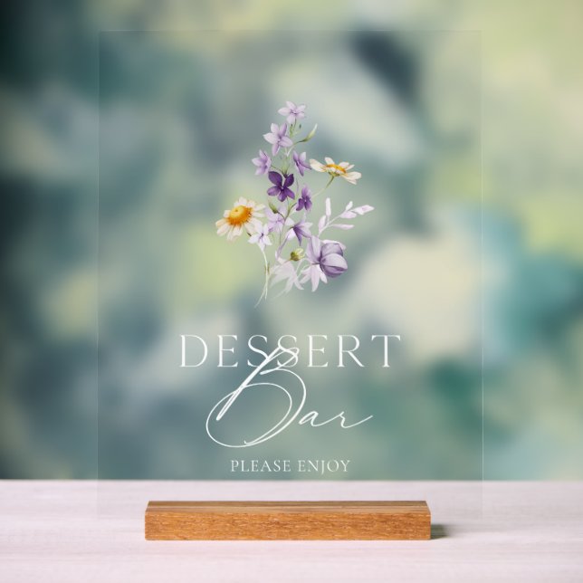 Elegant Floral Dessert Bar Sign (Neutral)