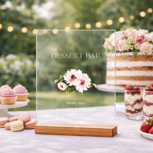 Elegant Floral Dessert Bar Sign