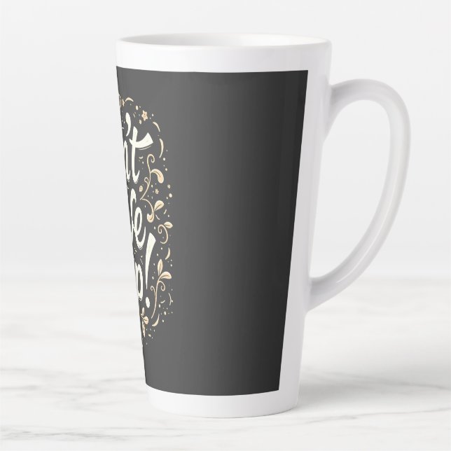 Elegant Floral "Don't Give Up!" Motivational Latte Mug (Right)