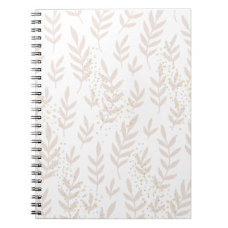 Elegant Floral Dream: Delicate Leafy Pattern Notebook