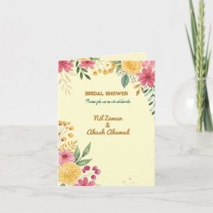 Elegant Floral Dual Name Bridal Shower Invitation