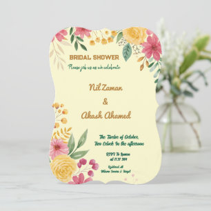 Elegant Floral Dual Name Bridal Shower Invitation