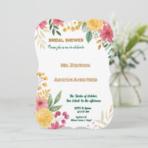 Elegant Floral Dual Name Bridal Shower Invitation