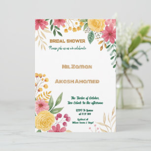 Elegant Floral Dual Name Bridal Shower Invitation