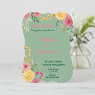 Elegant Floral Dual Name Bridal Shower Invitation