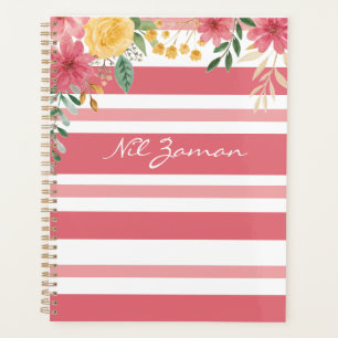Elegant Floral Dual Name Bridal Shower Planner