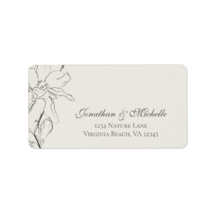 Elegant Floral Dusty Beige Address Label