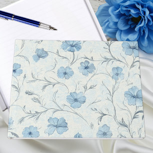 Elegant Floral Dusty Blue Country Garden Wedding Guest Book