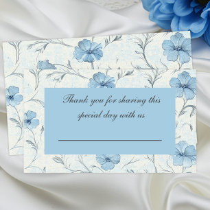 Elegant Floral Dusty Blue Country Garden Wedding Place Card